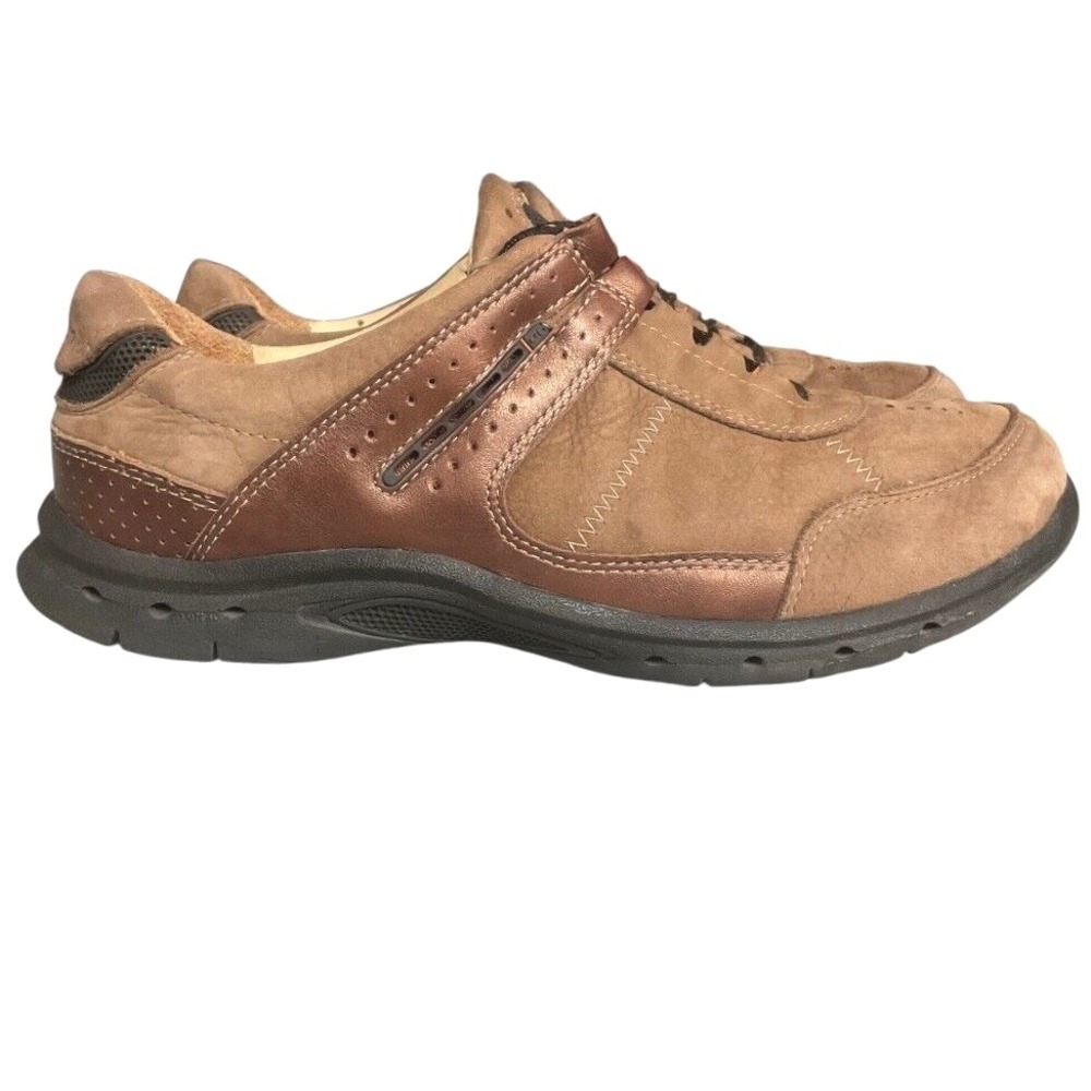 Clarks Unstructured Brown Leather Casual‎ Lace Up Sneakers Shoes Size 7W Comfort